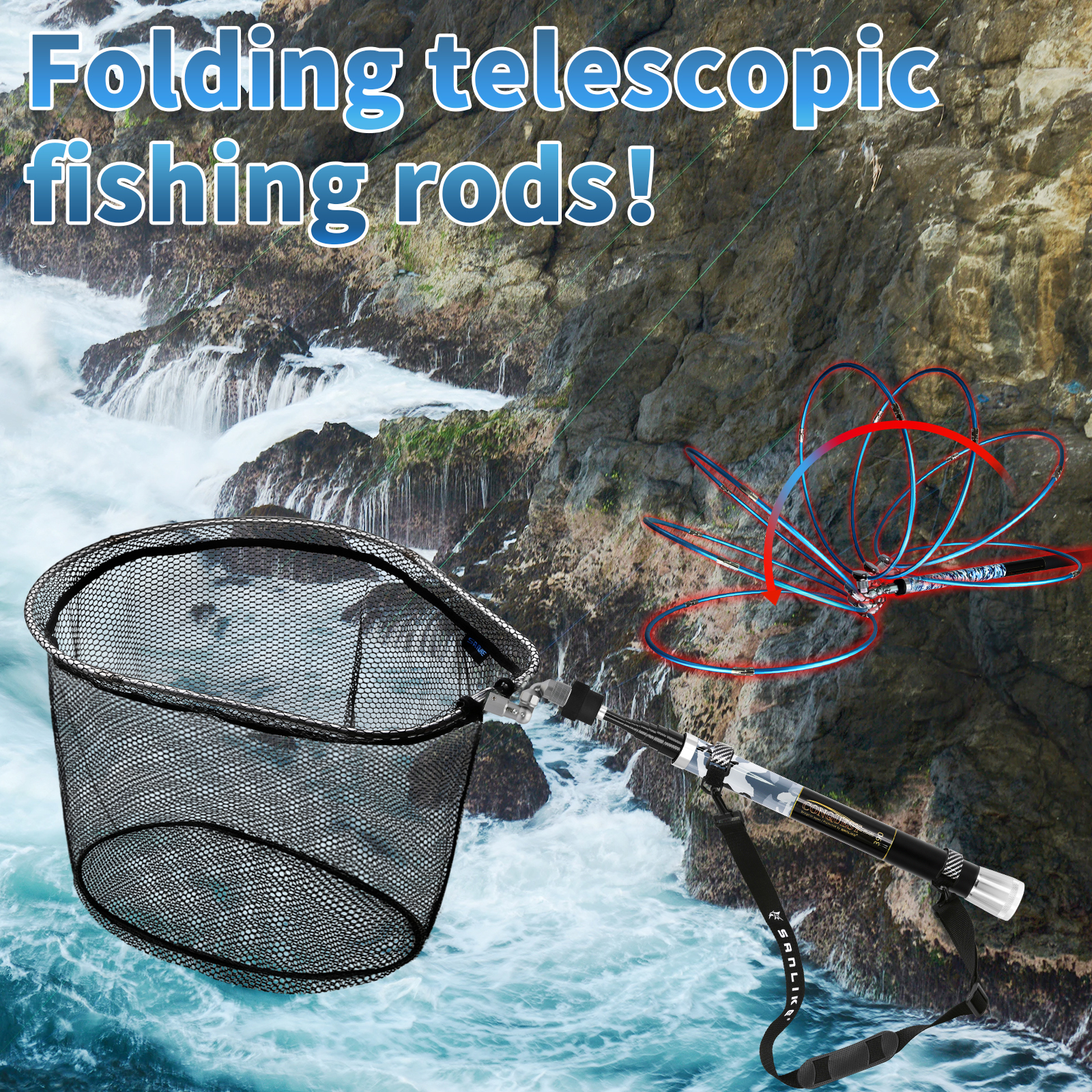 SANLIKE Fishing Net Glass Fibr - Landing Net Telescopic recensie en prijs